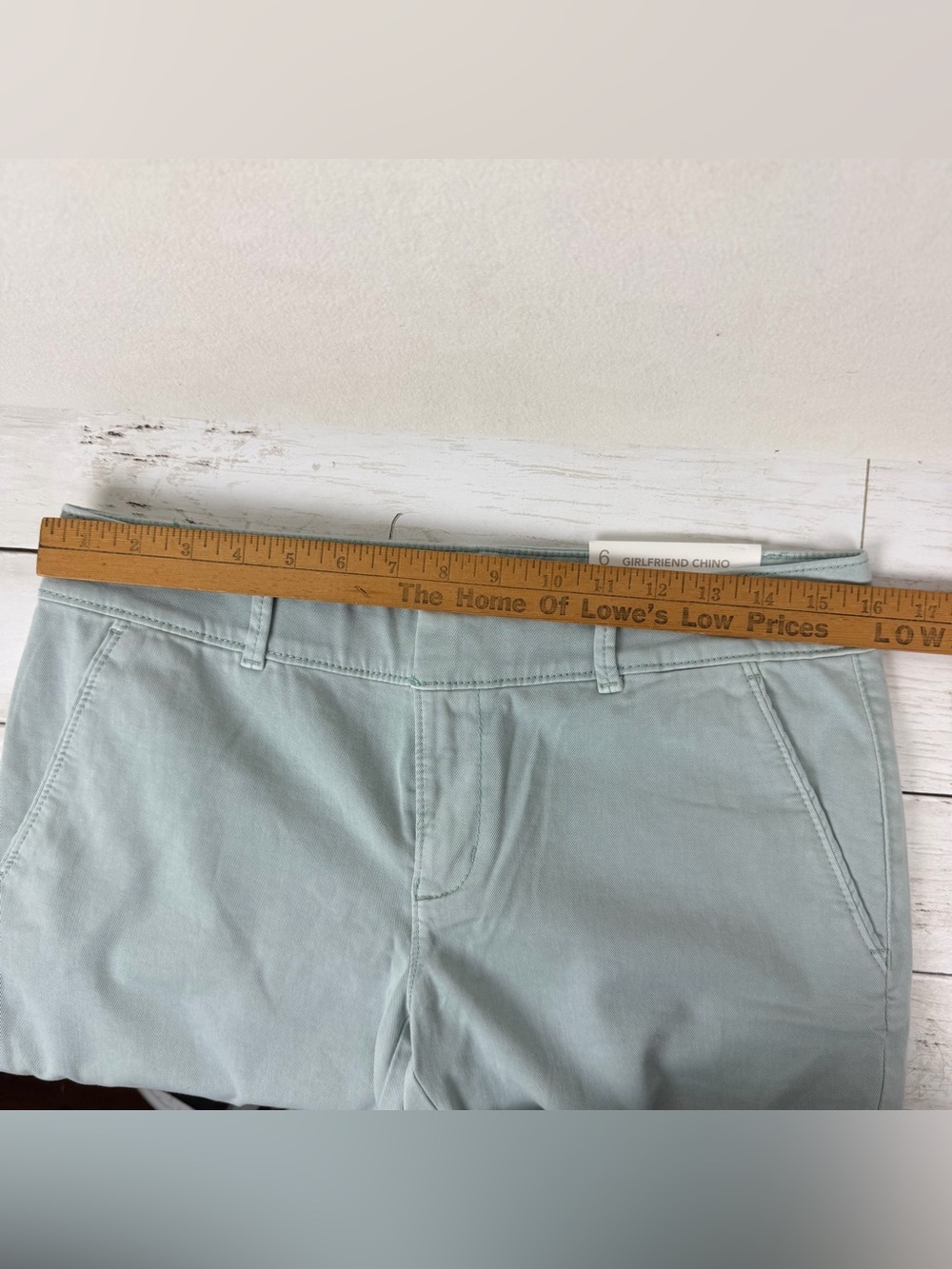 Loft Womens Seafoam Green Flat Front Girlfriend Slim Fit Chino Pants Size 6 NWT - Picture 9 of 12